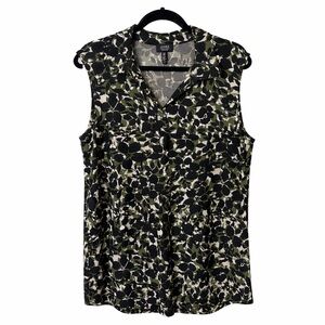 Jones New York • Sleeveless Botanical Polo Top